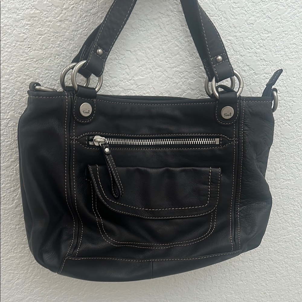 Elegant Black Leather Handbag